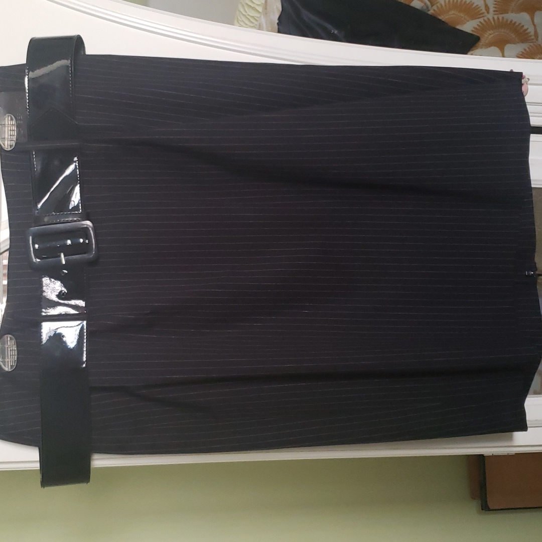 Nwt Black Pinstripe Skirt